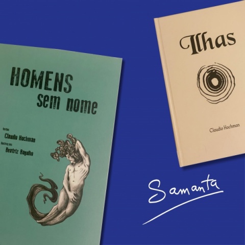 Um livro “O Romance que Samanta nunca escreveu” , um livro “Homens sem Nome” e um livro “Ilhas”       