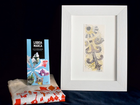 1 LISBOA MARCA e 1 Saco + 1 Desenho Original Calçada Portuguesa de Jolanta Rikveile Mourinha