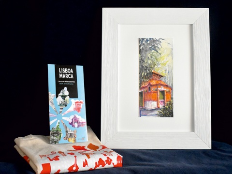 1 LISBOA MARCA e 1 Saco + 1 Desenho Original Quiosque WC de Ana Ramos