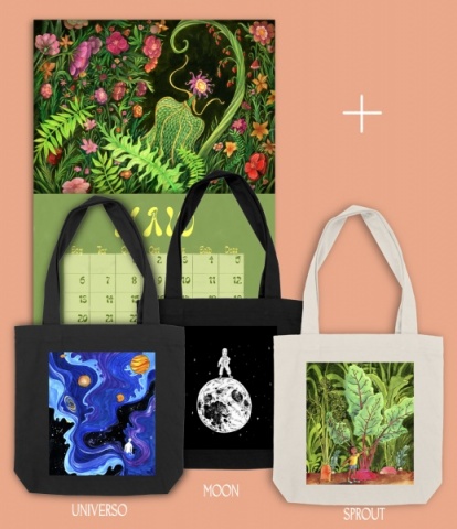 1x Calendário + Saco ilustrado