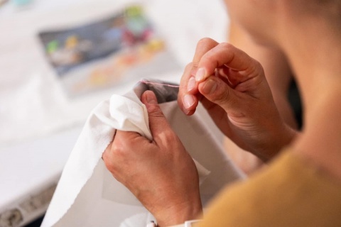 Photograph embroidered with lots of LOVE by your favorite Grandmother