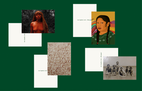 "kuaraci: em fala e fogo" + postais (em mãos)