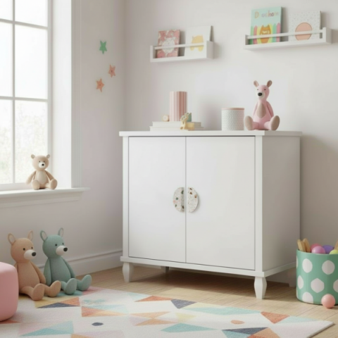 Par de pequenos puxadores para móveis feitos à mão a partir de resíduos têxteis