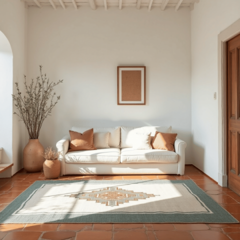 Tapete tecido mecanicamente a partir de resíduos têxteis e cortiça