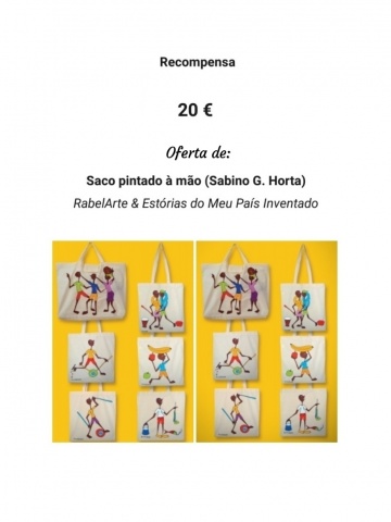 (oferta 1): Saco de Pano pintado à mão 