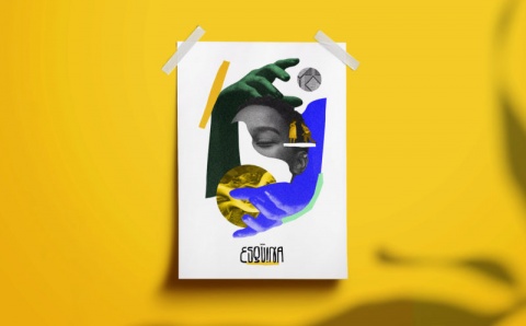 Na Esquina Artwork Cartaz tamanho A3