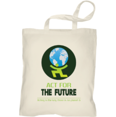 Sacos de pano reutilizáveis com logótipo do Act for the Future
