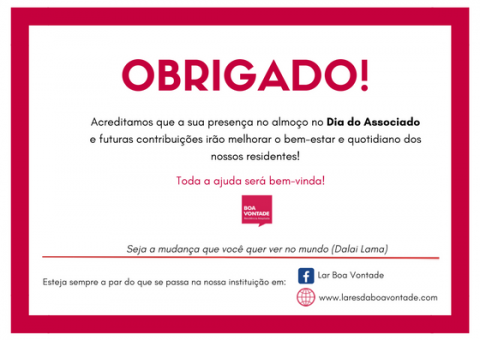 Mensagem de agradecimento