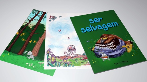 Oferta de livro bd + cartoon pintado + cartaz A4