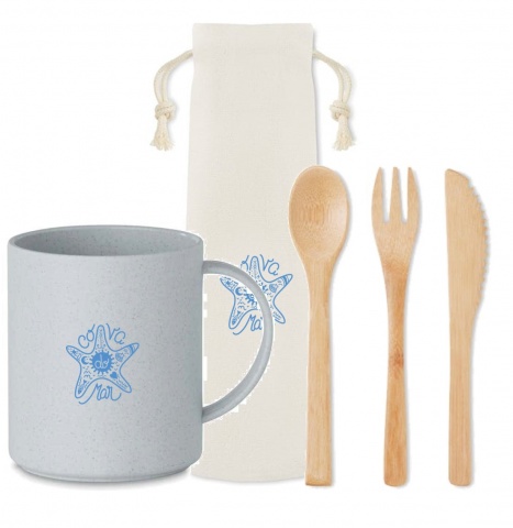 Caneca & Conjunto Talheres - (ECOLÓGICO)