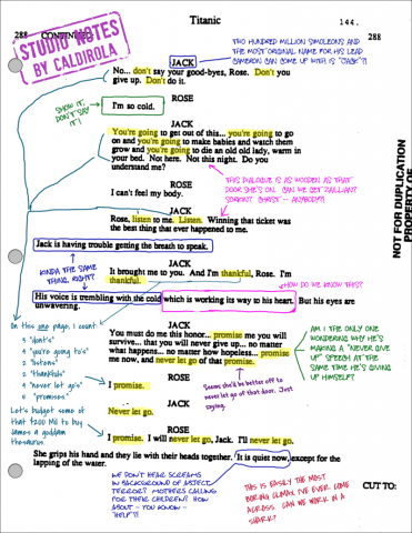 Get the original script with notes