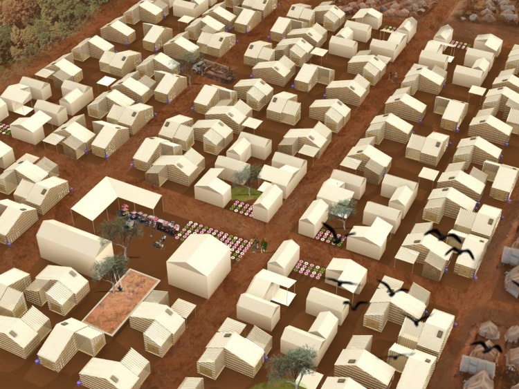 Vista aérea do campo de refugiados